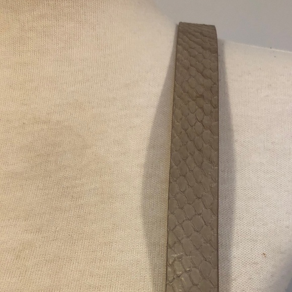 NWT J. Crew Grey Snake-Embossed Leather Belt - Picture 4 of 6